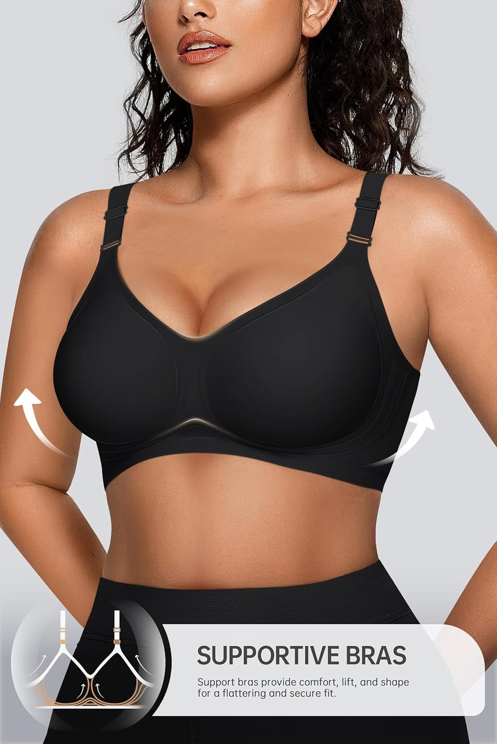 Plus Size V Neck Sleeping Jelly Bra