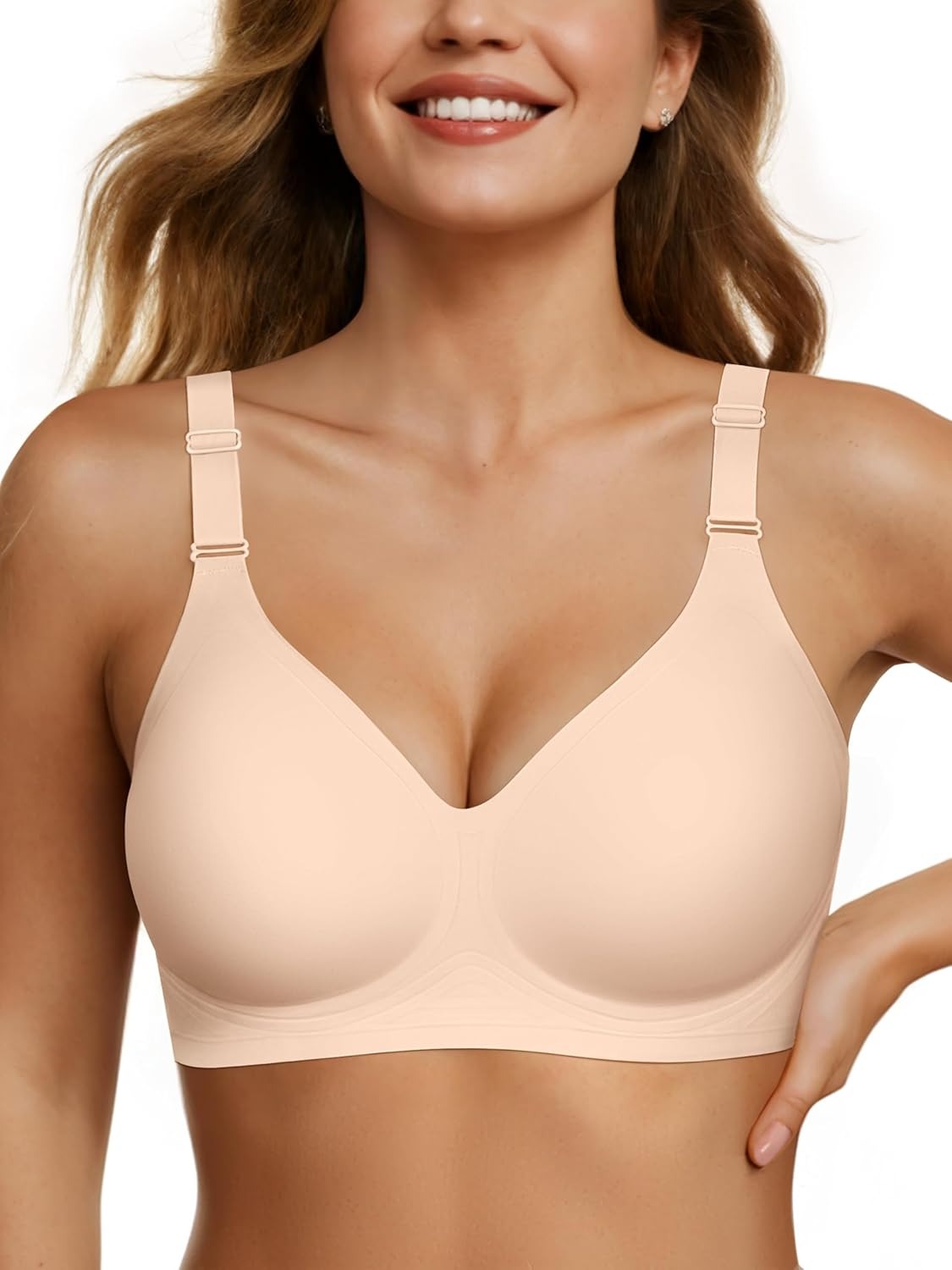 Plus Size V Neck Sleeping Jelly Bra