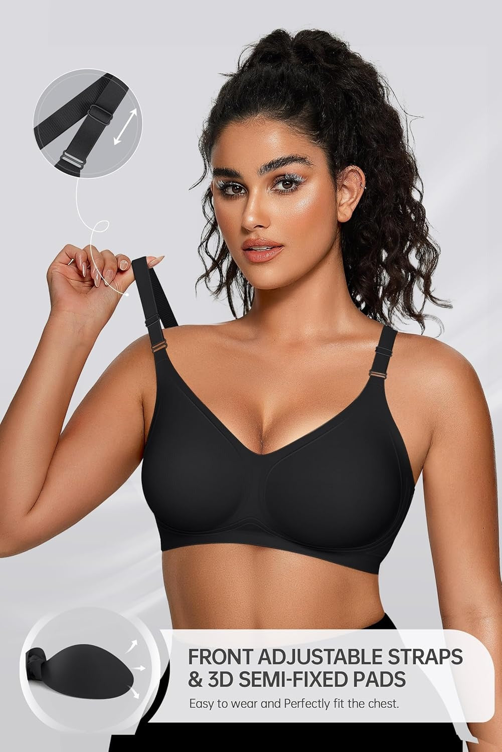 Plus Size V Neck Sleeping Jelly Bra