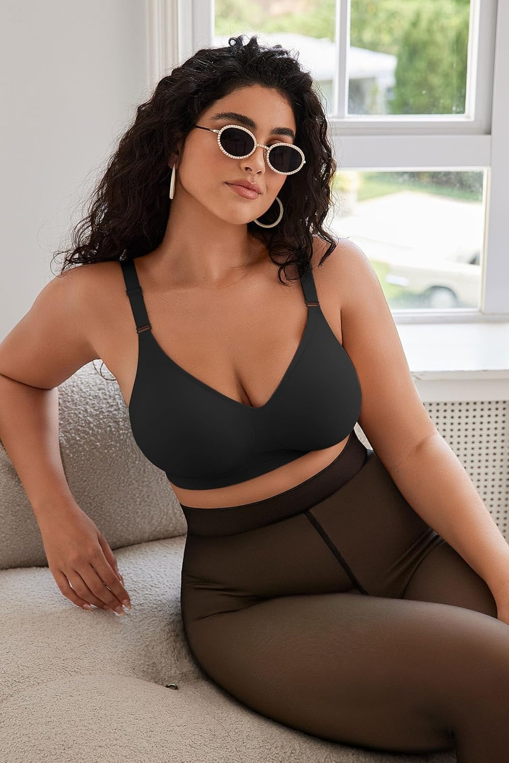 Plus Size V Neck Sleeping Jelly Bra